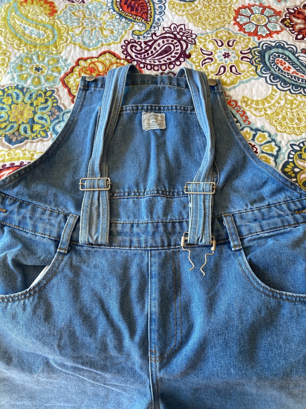Classic Denim Overalls in Medium Blue